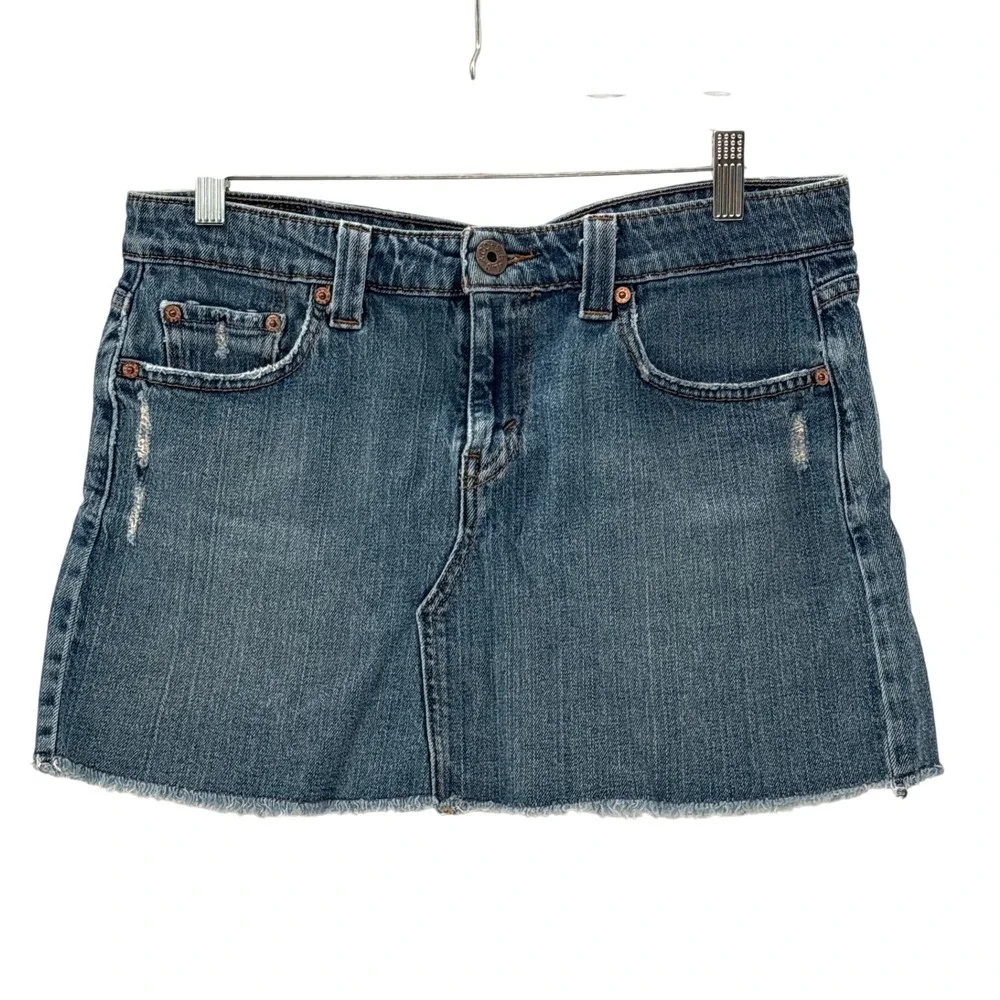 Vintage Levi's Skirt Jean Denim Mini‎ Women Juniors 9  32 Waist Size Medium Blue